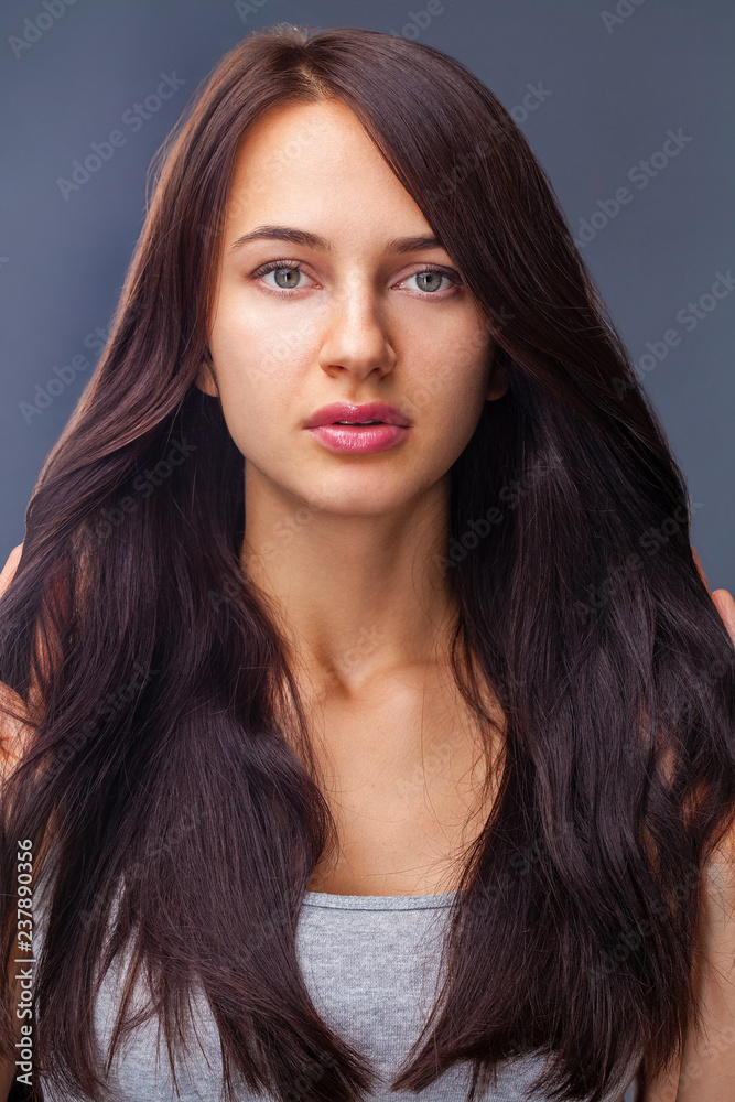 Happy beautiful brunette woman Happy beautiful brunette woman