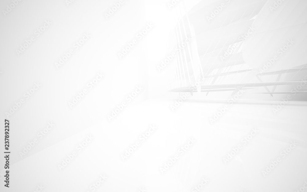 Obraz premium White smooth abstract architectural background. 3D illustration and rendering