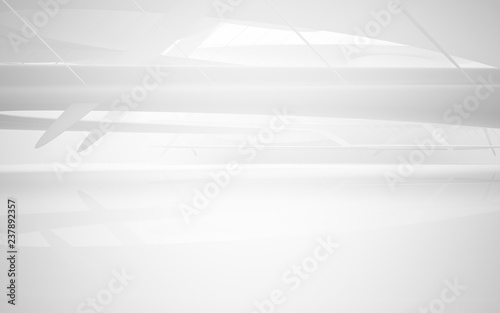 White smooth abstract architectural background. 3D illustration and rendering