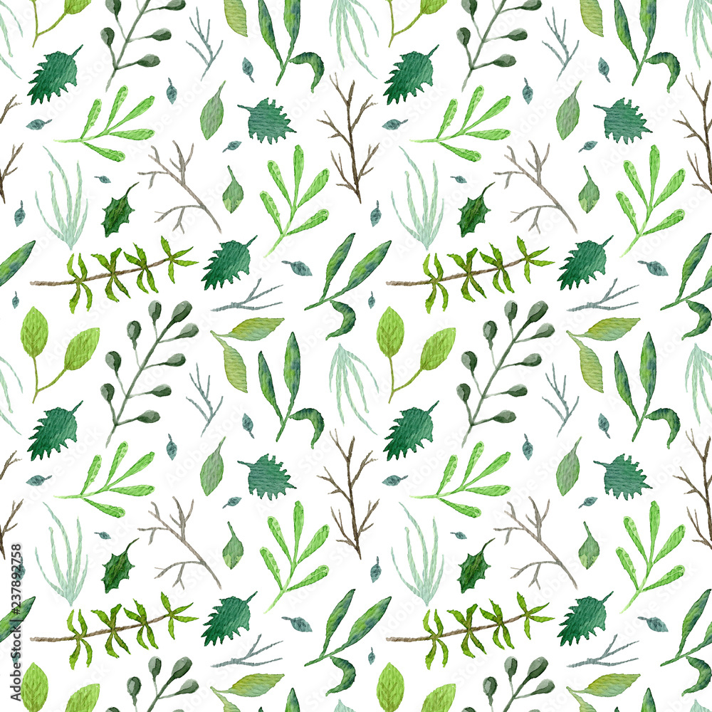 Botanical Greenery Foliage Leaves Pattern Aesthetic Wrapping Paper by  SweetBirdieStudio