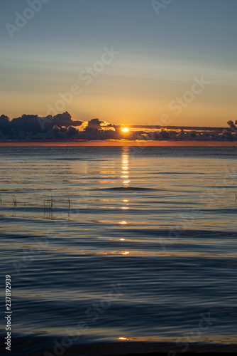 colorful sunset or sunrise in the sea