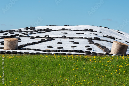 Silage storage in countryside. photo