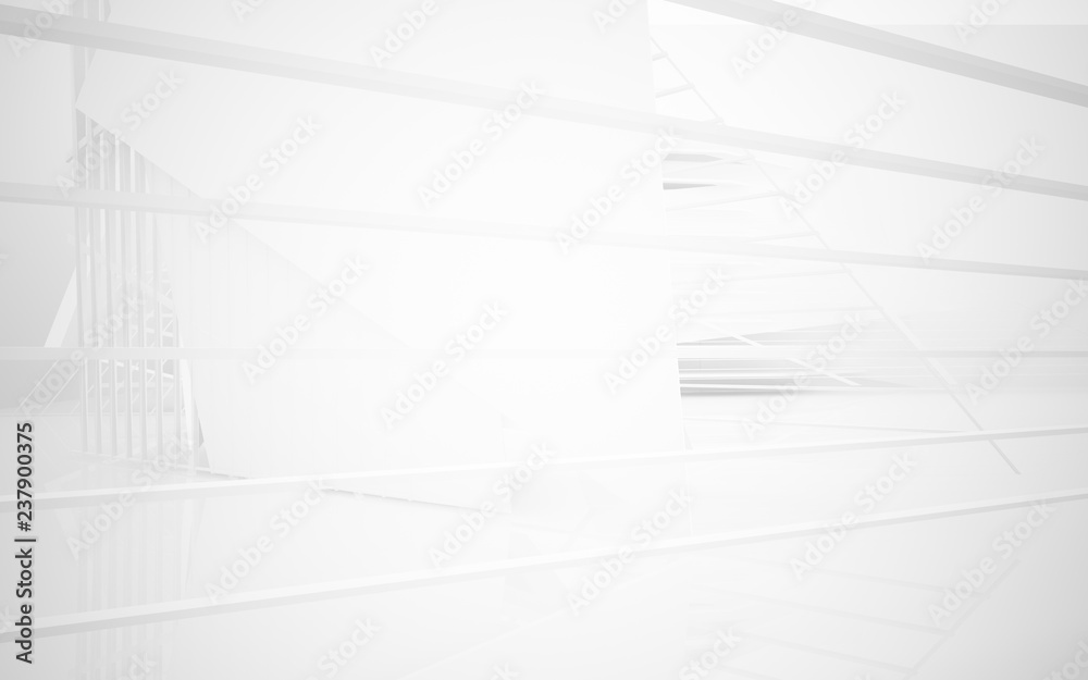 Abstract white interior of the future. 3D illustration and rendering Abstract white interior of the future. 3D illustration and rendering