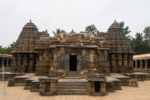 Somanathapura Temple, India, Karnataka with artistic stone sculpture and carvings
