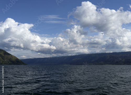 Indonesia, Sumatra island, lake Toba. Ferry across the lake to Samosir island