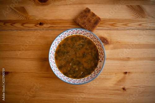 Black Cabbage Soup aka Kara Lahana Çorbası, Traditional Soup from Turkey. photo