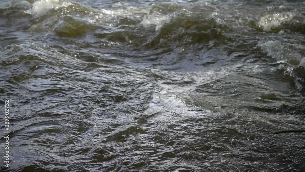 White water stream at the river riffle, close up, slow motion 240 fps. Full HD stock video footage White water stream at the river riffle, close up, slow motion 240 fps. Full HD stock video footage