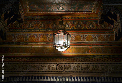A decorated wooden ceiling of the Bahia Palace | Marrakesh, Morocco