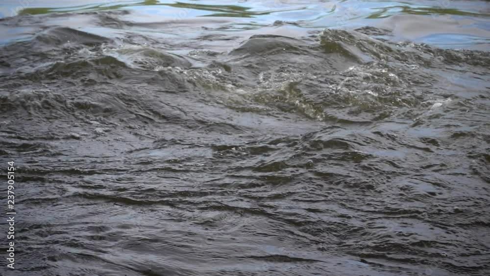 Fast water stream at river rapids, close up, slow motion 240 fps. Full HD stock video footage Fast water stream at river rapids, close up, slow motion 240 fps. Full HD stock video footage