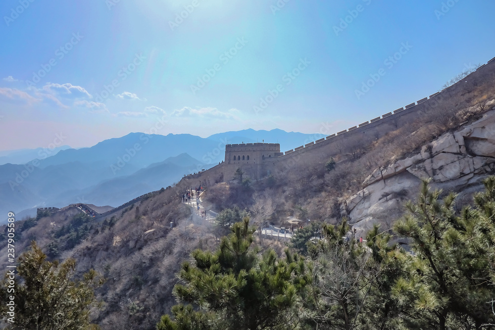Great Wall of China in autumn season in Beijing city china.Great wall of China one of the 7 Wonders of the World