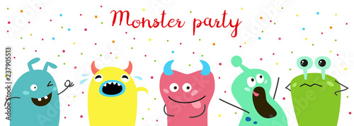 Poster with cute cartoon monsters.