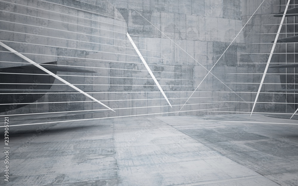 Fototapeta premium Empty dark abstract concrete smooth interior . Architectural background. 3D illustration and rendering