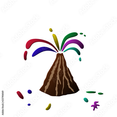 volcano is spewing paint