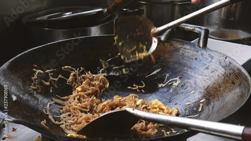 Pad Thai king shrimp  cooking