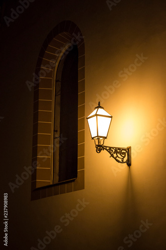 Vintage Street Lamp on a Wall