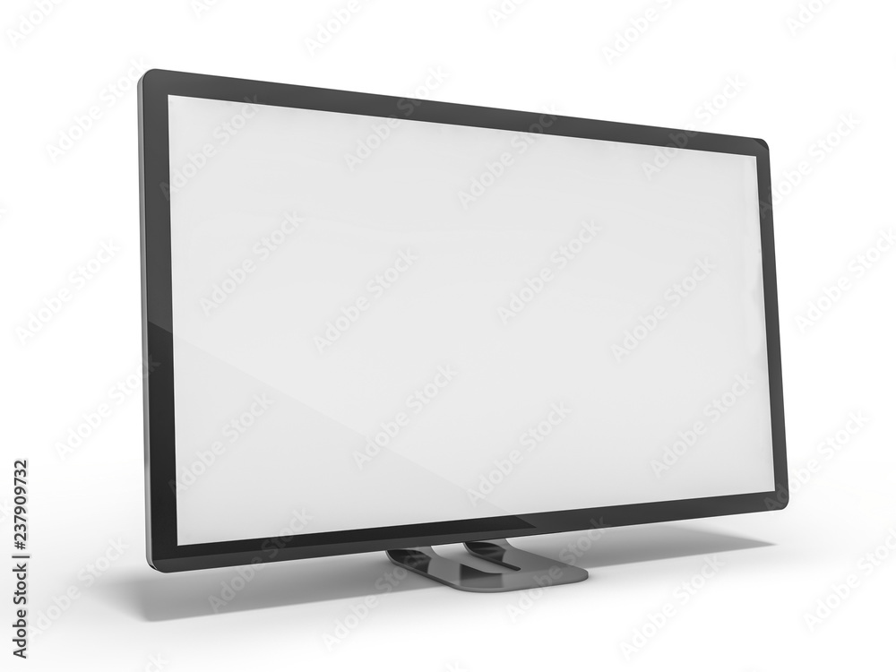 Monitor mockup. Design empty white template. 3D Monitor mockup. Design empty white template. 3D