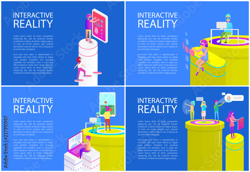 Virtual Reality Posters Set Vector Illustration