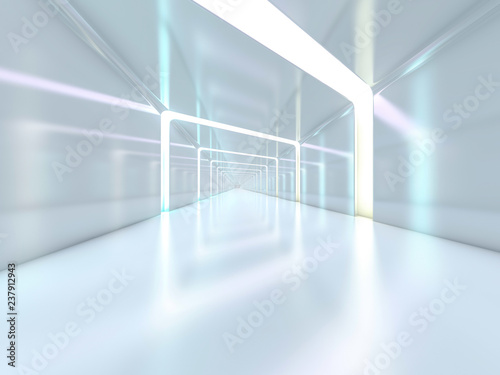 Abstract modern architecture background, empty open space interior. 3D