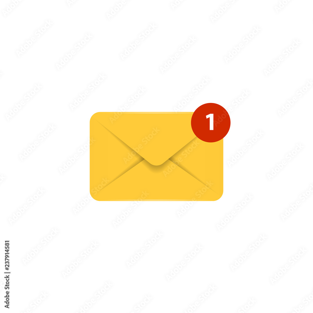 Vector mail icon. Envelope realistic sign. Element for design interface mobile app or website. Message symbol Vector mail icon. Envelope realistic sign. Element for design interface mobile app or website. Message symbol