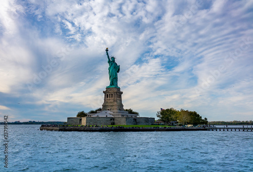 Statue of Liberty on Liberty Island in New York Harbor.