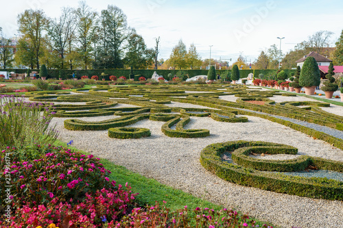 baroque garden with flowers in Ludwigsburg  Germany