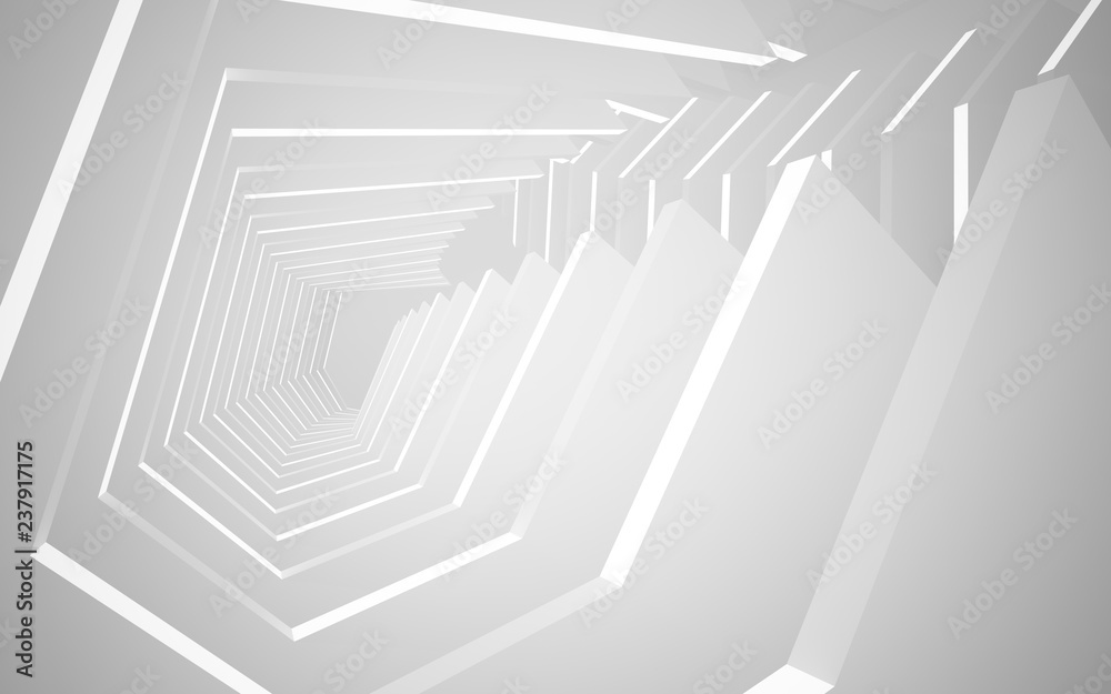 Abstract white interior of the future, with neon lighting. 3D illustration and rendering Abstract white interior of the future, with neon lighting. 3D illustration and rendering