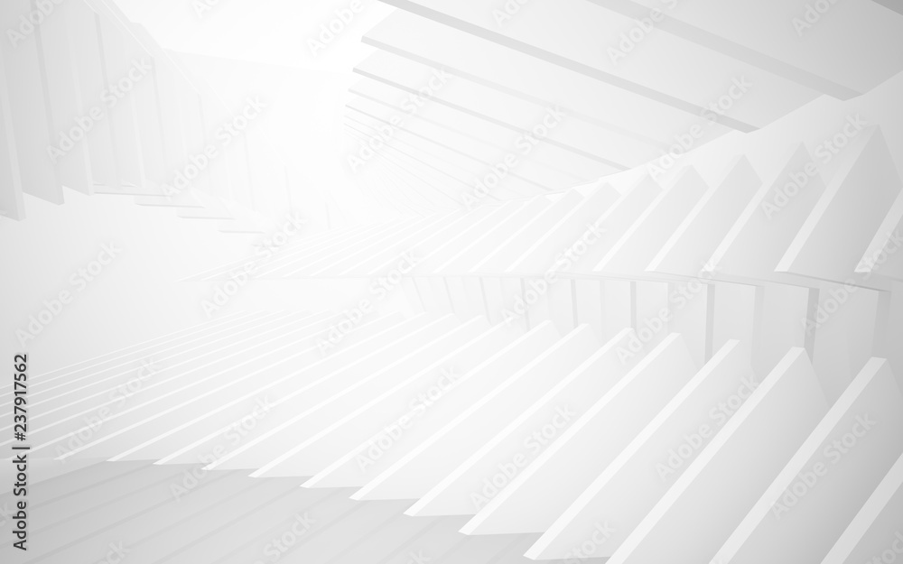 Naklejka premium Abstract white interior of the future. 3D illustration and rendering