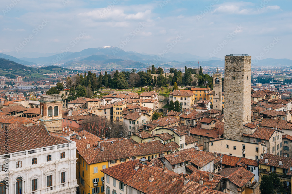 A view of Citta Alta, in Bergamo, Italy