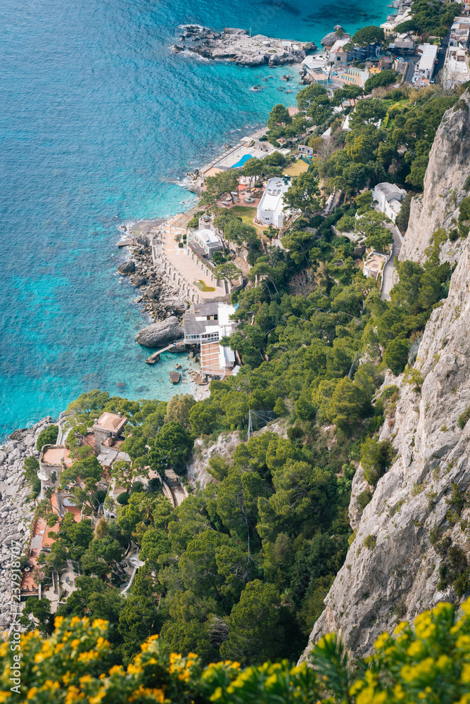 View of Marina Piccola, in Capri, Italy