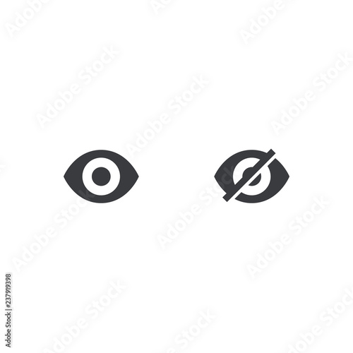Vector eye icon isolated. Pictogram number of views. Eye sign shape. Hide symbol. Element for design app, chat, messenger or website