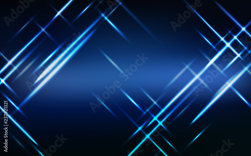 Abstract, blue technology neon glowing bright, light effect background vector illustration