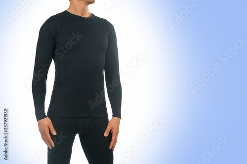 Konstfotografi Man in thermal underwear for active winter sport