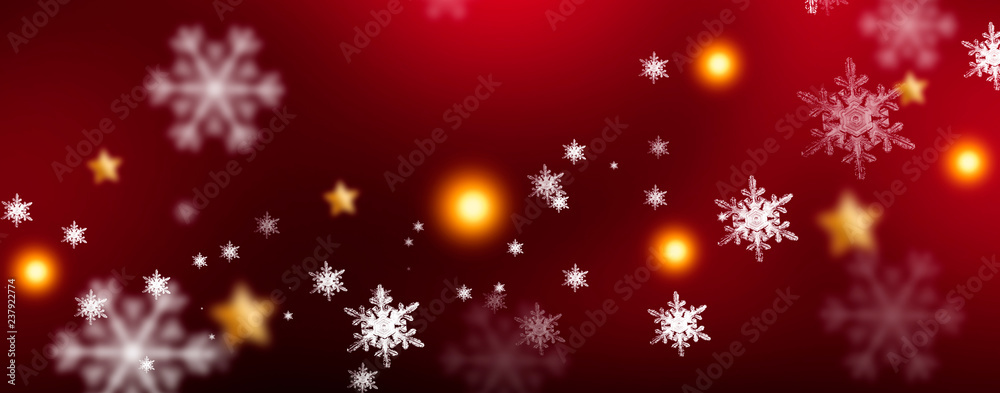Red sparkling background with stars and snowflakes, the magical atmosphere of the Christmas holidays. Red bokeh background with snowflakes. Empty winter background, snowy, celebratory, sparks and star Red sparkling background with stars and snowflakes, the magical atmosphere of the Christmas holidays. Red bokeh background with snowflakes. Empty winter background, snowy, celebratory, sparks and star