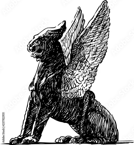 Sketch of a mythological griffin
