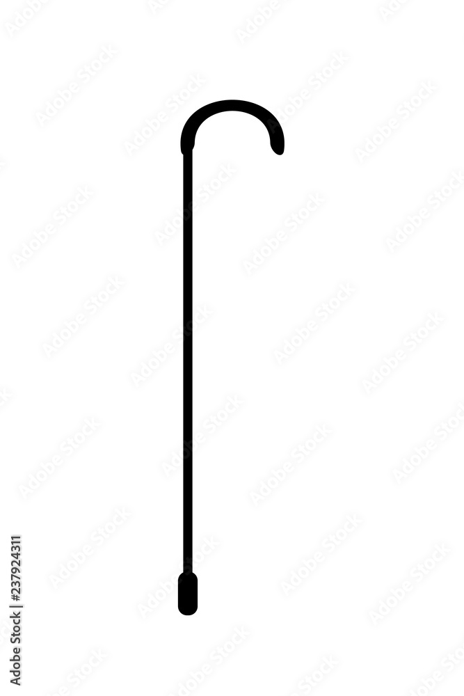 invalid walking stick. vector illustration