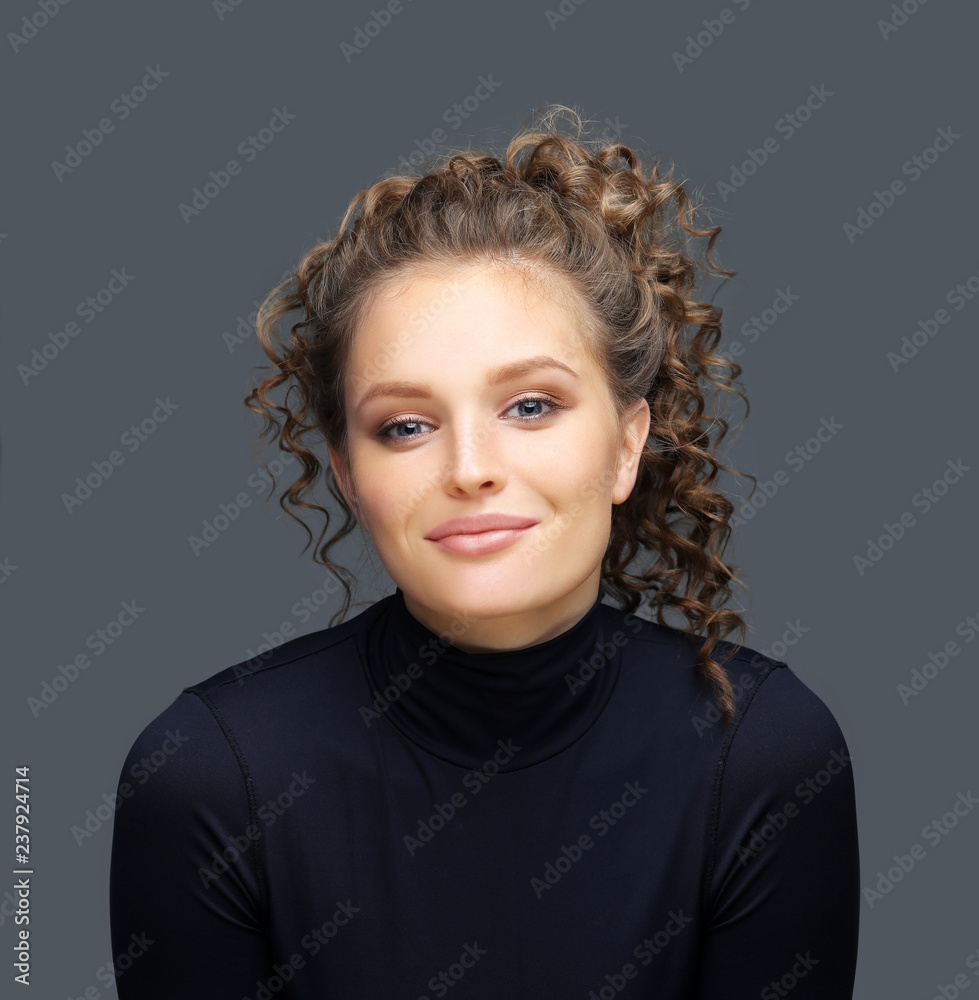 Portrait of pretty girl , smiling at camera Portrait of pretty girl , smiling at camera