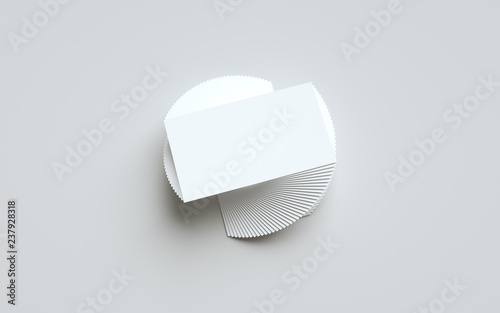 Business Card Mock-Up (US 3.5 x 2) - One Spiral Stack of Cards. 3D Illustration photo