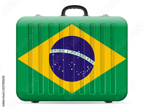 Brazil flag travel suitcase