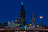 Chicago skyline at twilight