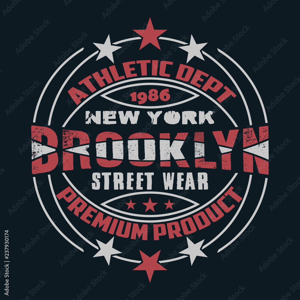 New York typography, t-shirt  Brooklyn, design graphic