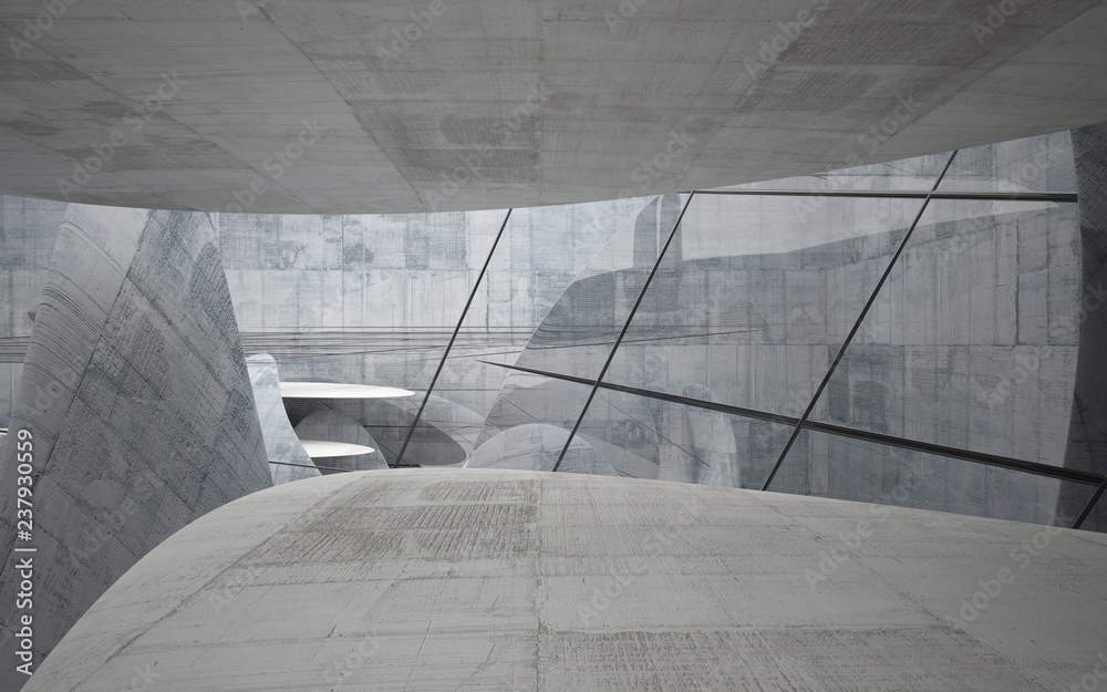 Obraz premium Empty dark abstract concrete smooth interior . Architectural background. 3D illustration and rendering