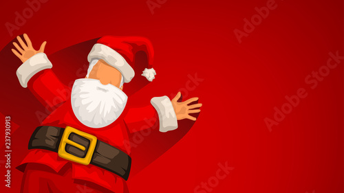 satna claus cheerful on red