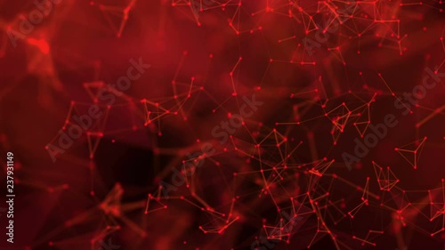 4K red abstract geometrical futuristic  background with lines and dots.
