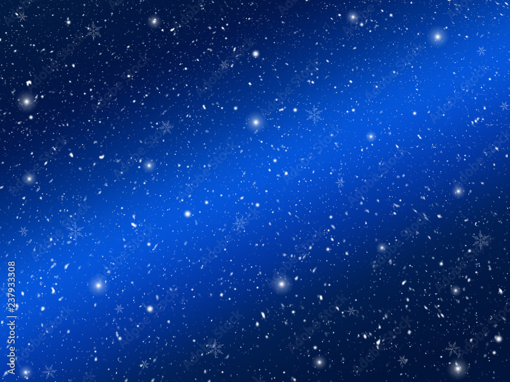 Blue Christmas background With Snowflakes 