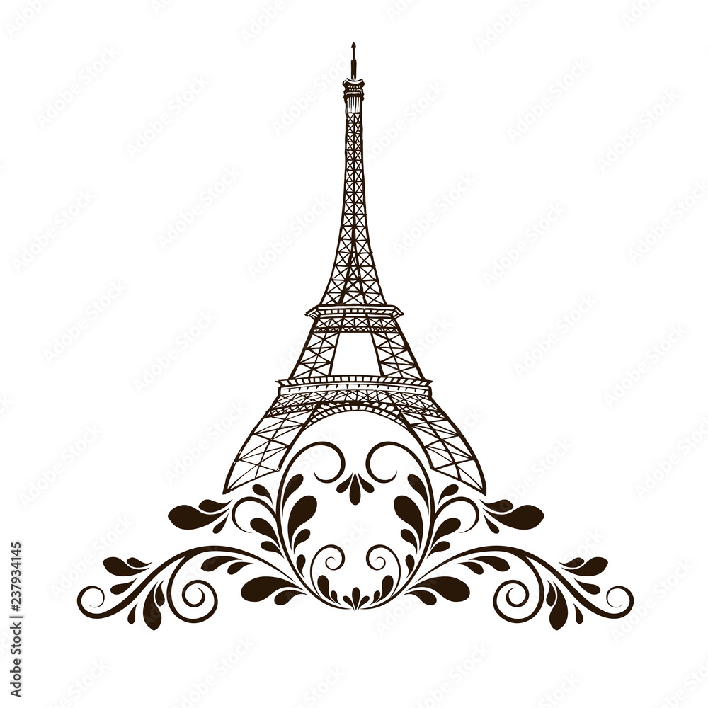 Eiffel tower isolated vector illustration Stock Vector | Adobe Stock