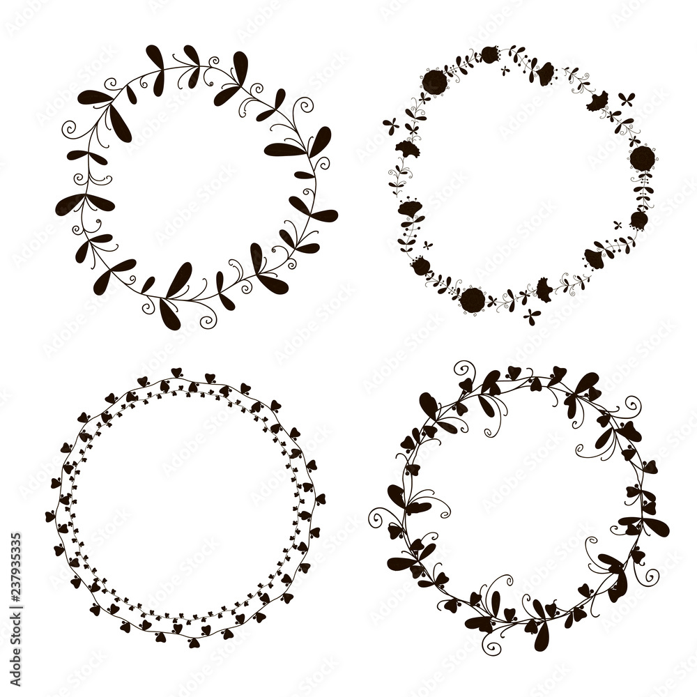 Doodle wreath black and white Doodle wreath black and white