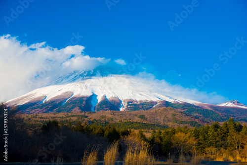 Mt. Fuji in Fuji, Japan. Fuji is one of the important cities in Japan for cultures and business markets.