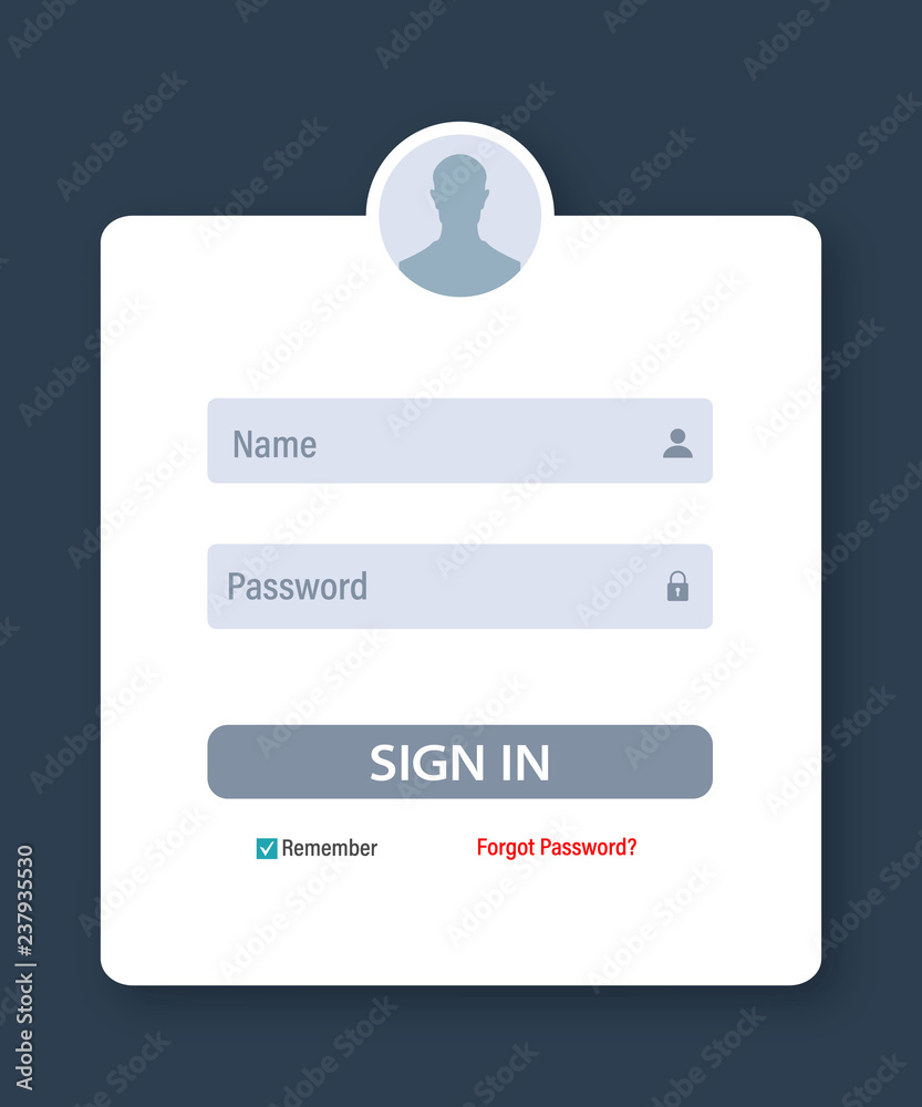Sign in and Sign up Form Page. Mockup for web-site interface. UI kit ...