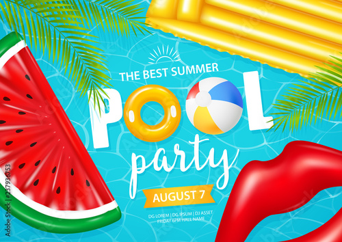 Realistic Inflatable Pool Poster