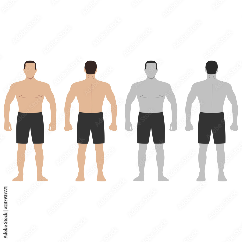 Fototapeta premium Fashion hero man figure set